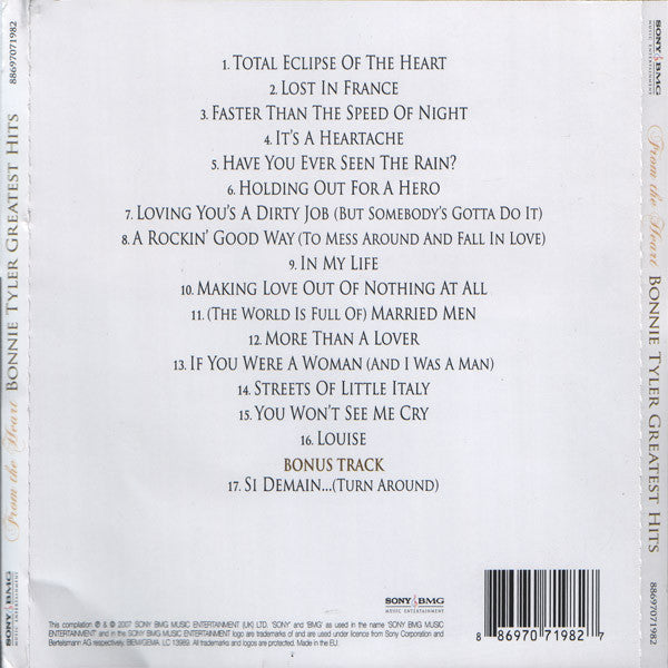 Bonnie Tyler : From The Heart - Bonnie Tyler Greatest Hits (CD, Comp)