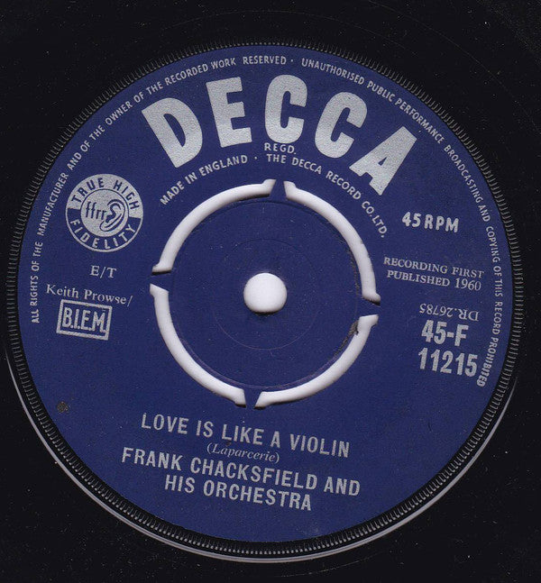 Frank Chacksfield & His Orchestra : Love Is Like A Violin (7", Single)