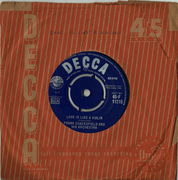 Frank Chacksfield & His Orchestra : Love Is Like A Violin (7", Single)