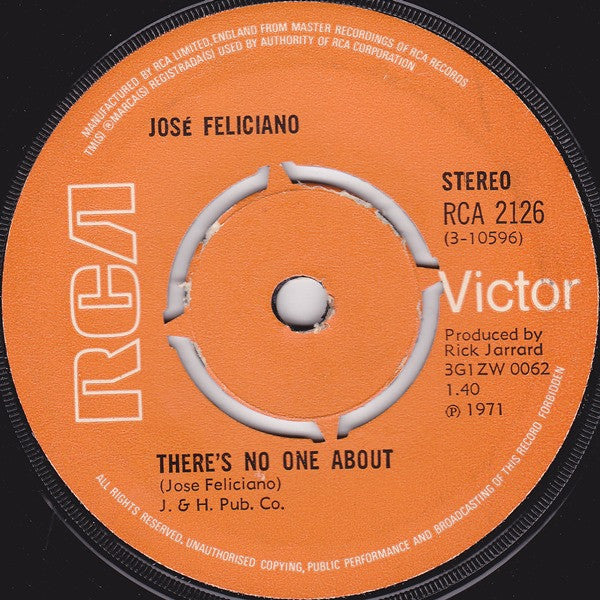 José Feliciano : Que Sara (Che Sara') (7", Single)