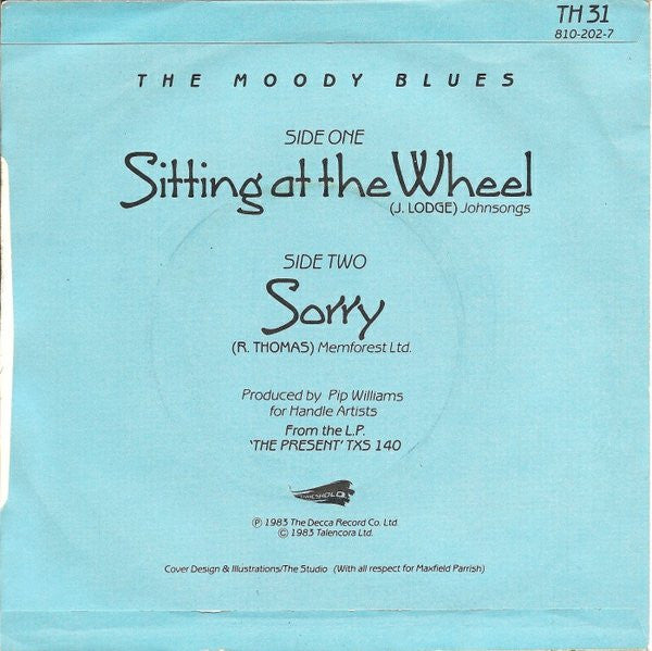 The Moody Blues : Sitting At The Wheel (7")
