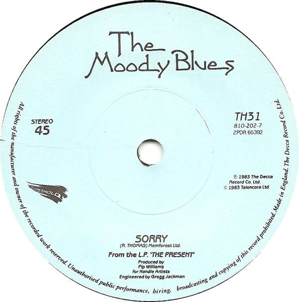 The Moody Blues : Sitting At The Wheel (7")