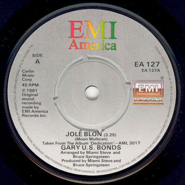 Gary U.S. Bonds : Jolé Blon (7", Single)