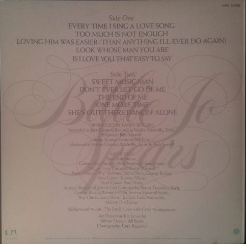 Billie Jo Spears : Every Time I Sing A Love Song (LP)