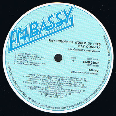 Ray Conniff And His Orchestra & Chorus : Ray Conniff's World Of Hits (LP, Album, RE)