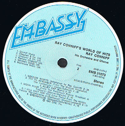 Ray Conniff And His Orchestra & Chorus : Ray Conniff's World Of Hits (LP, Album, RE)