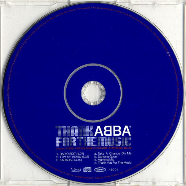 B*Witched / Billie Piper / Cleopatra / Steps / Tina Cousins : Thank ABBA For The Music (CD, Single)