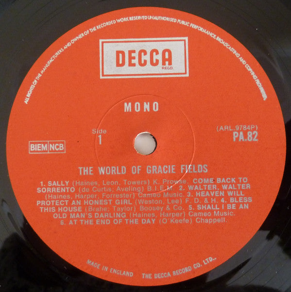 Gracie Fields : The World Of Gracie Fields (LP, Comp, Mono)