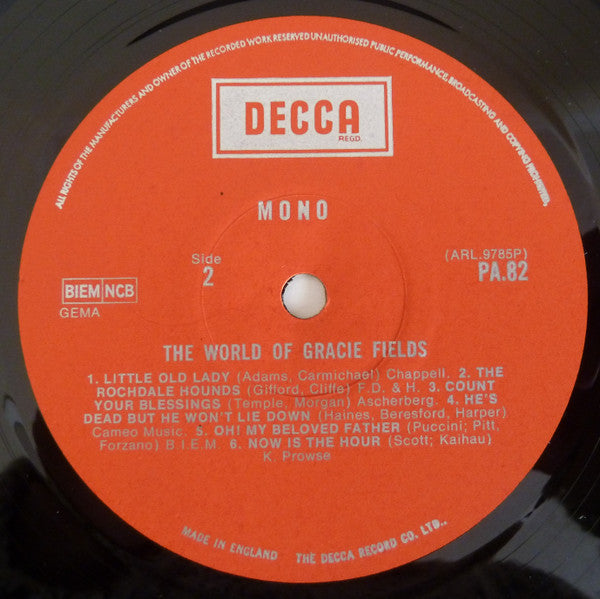 Gracie Fields : The World Of Gracie Fields (LP, Comp, Mono)