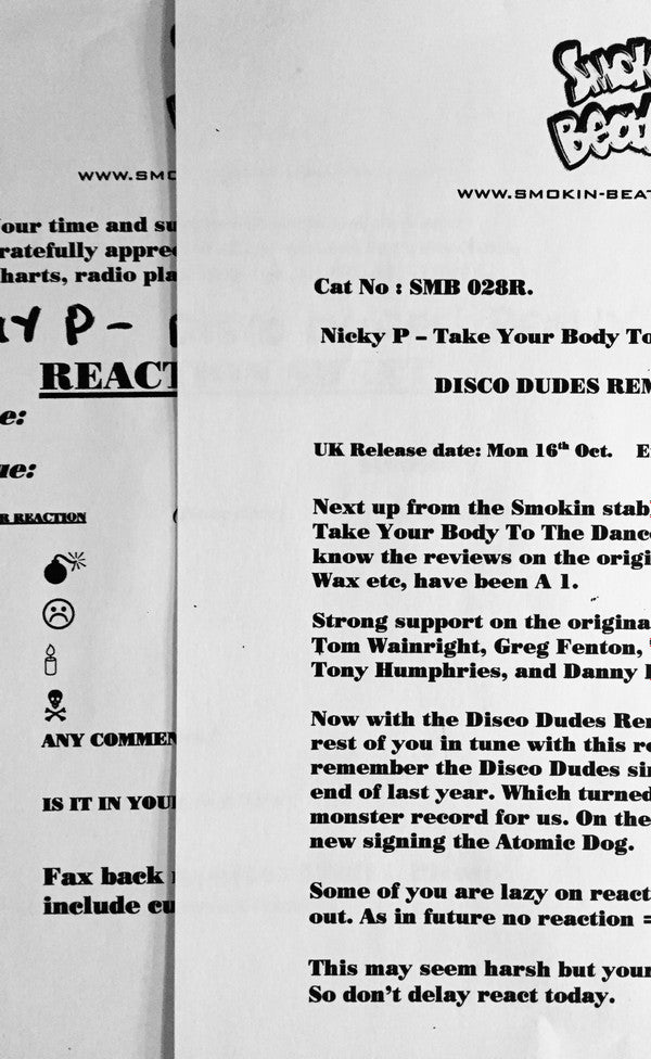 Nicky P (3) : Take Your Body To The Dancefloor (Remix) (12", TP)
