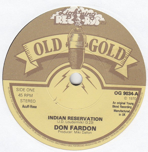 Don Fardon : Indian Reservation (7", RE)