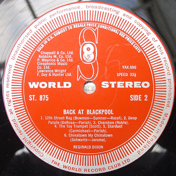 Reginald Dixon : Back In Blackpool (LP, Club)