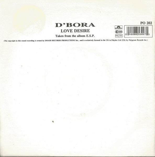 D'Bora : Love Desire  (7", Single)