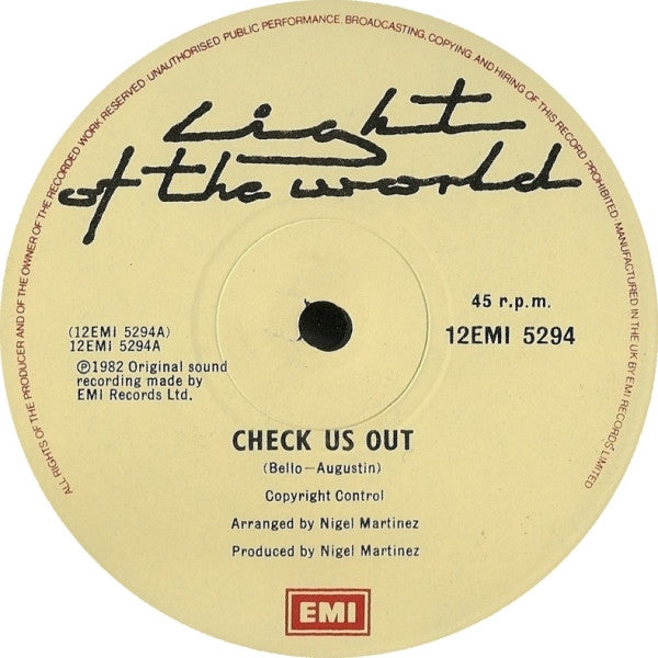 Light Of The World : Check Us Out (12")