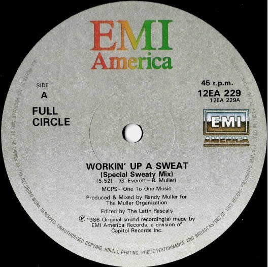 Full Circle (2) : Workin' Up A Sweat (12")