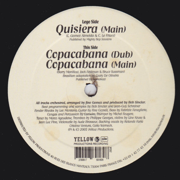 Salomé De Bahia : Copacabana (12")