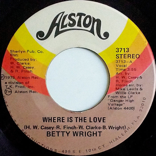 Betty Wright : Where Is The Love (7", Single)
