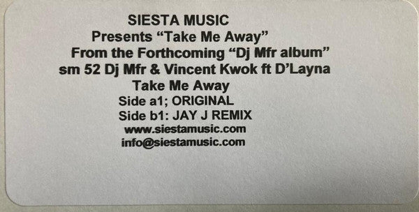 DJ MFR & Vincent Kwok ft D'Layna : Take Me Away (12", W/Lbl)