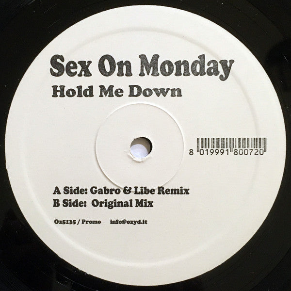 Sex On Monday : Hold Me Down (12", Promo)