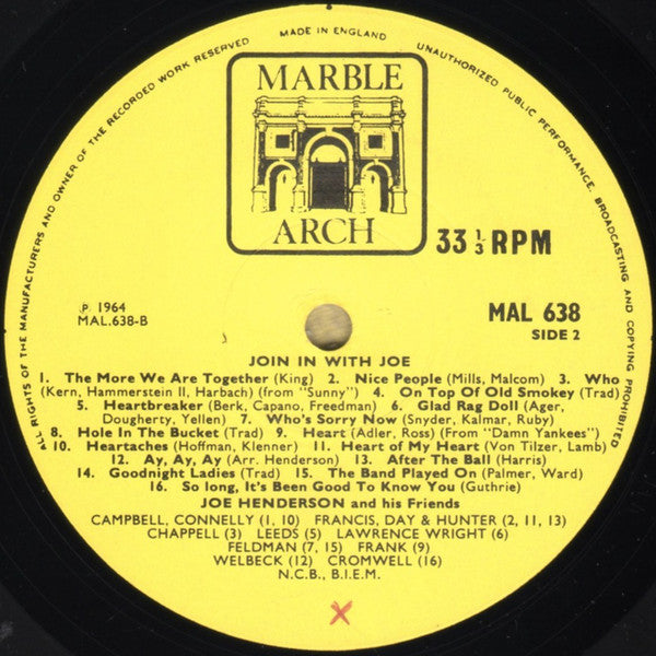 Joe "Mr Piano" Henderson : Join In With Joe (LP)