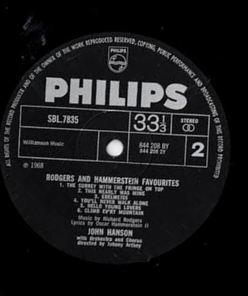 John Hanson (3) : Rodgers And Hammerstein Favourites (LP)