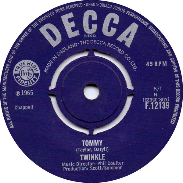 Twinkle (3) : Tommy (7", Single)