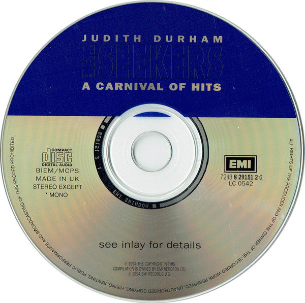 Judith Durham / The Seekers : A Carnival Of Hits (CD, Comp, RM)