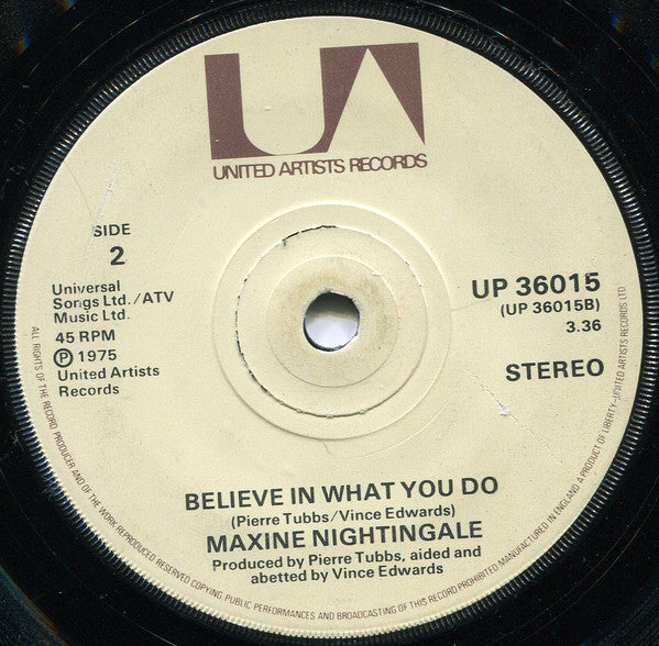 Maxine Nightingale : Right Back Where We Started From (7", Single, Sol)