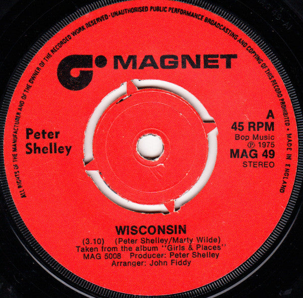 Peter Shelley : Wisconsin (7", Single)