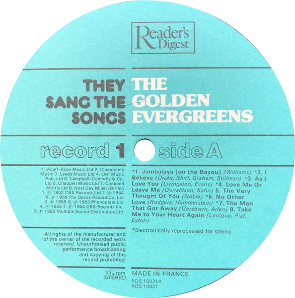 Various : They Sang The Songs (8xLP + Box, Comp)