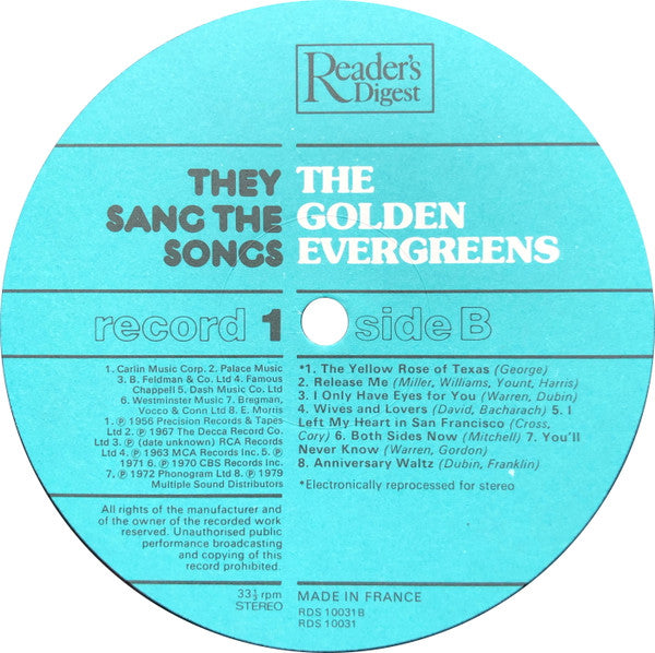 Various : They Sang The Songs (8xLP + Box, Comp)