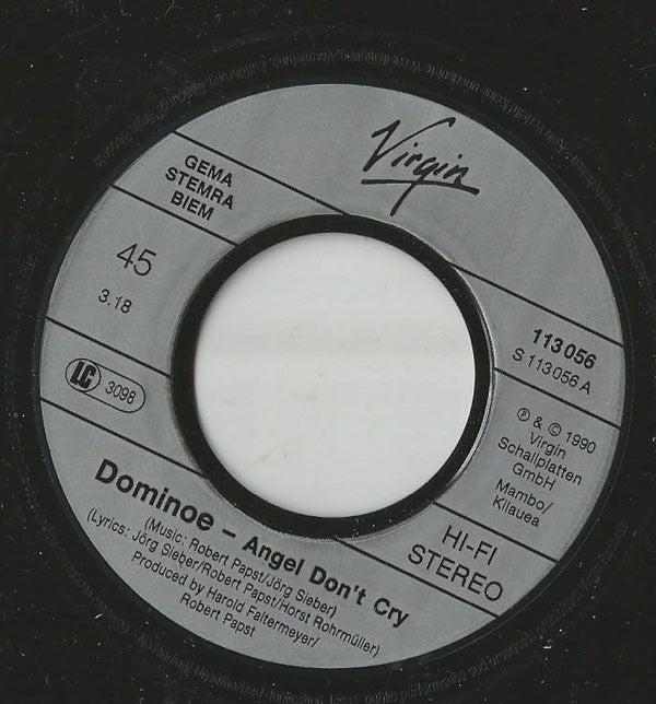 Dominoe : Angel Don't Cry (7", Single)