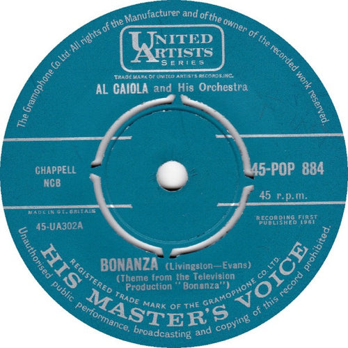 Al Caiola And His Orchestra : Bonanza (7", Single, RE)