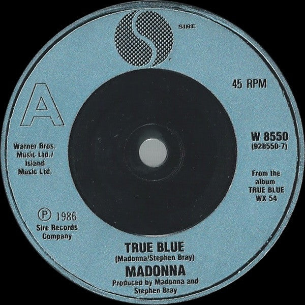 Madonna : True Blue (Remix) (7", Single, Sil)