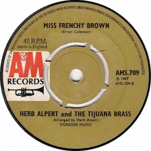 Herb Alpert & The Tijuana Brass : A Banda (Ah Bahn-Da) (7", Single, Pus)