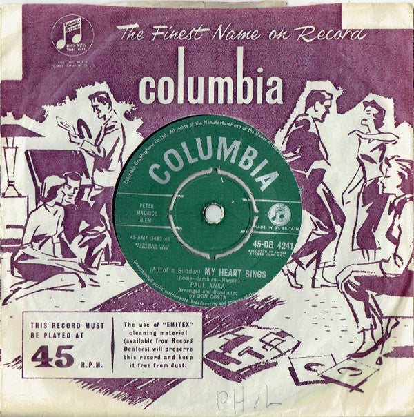 Paul Anka : (All Of A Sudden) My Heart Sings (7")