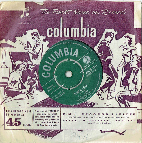 Paul Anka : (All Of A Sudden) My Heart Sings (7")