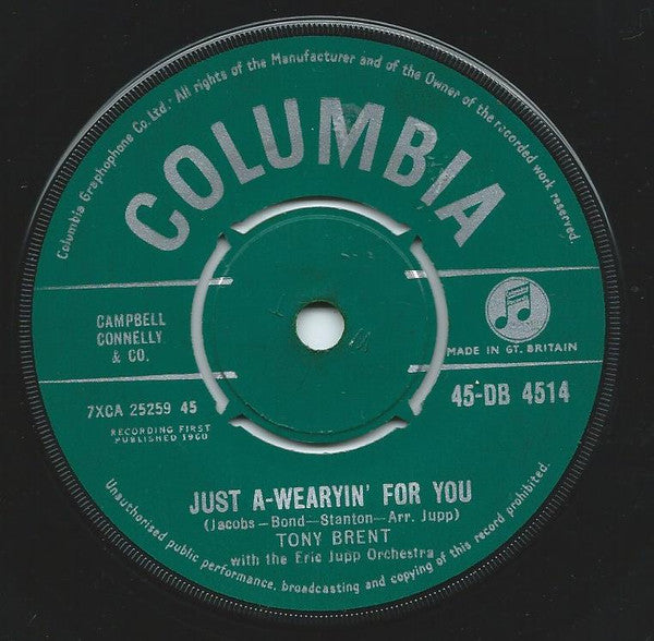 Tony Brent With The Eric Jupp And His Orchestra : I'm Alone Because I Love You (7", Single)