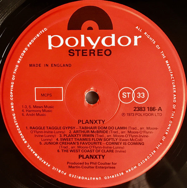 Planxty : Planxty (LP, Album)