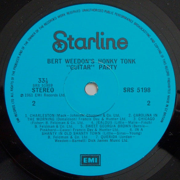 Bert Weedon : Honky Tonk "Guitar" Party (LP, Album, RE)