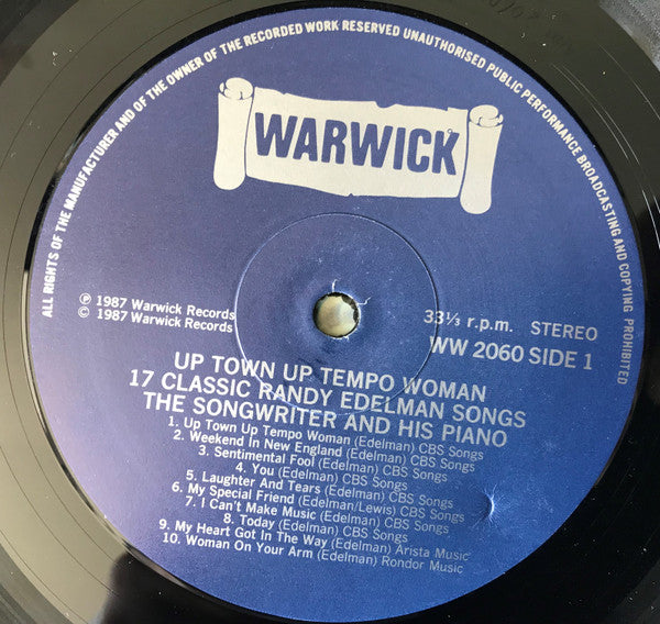 Randy Edelman : Up-town Up-tempo Woman (LP, Comp)