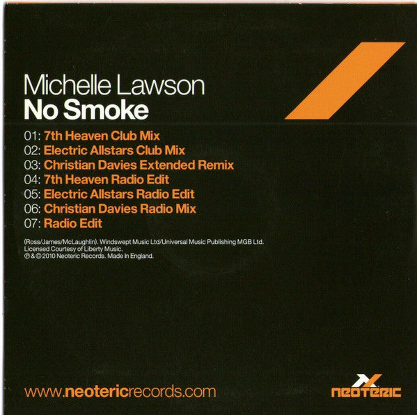 Michelle Lawson : No Smoke (CDr, Single, Promo)