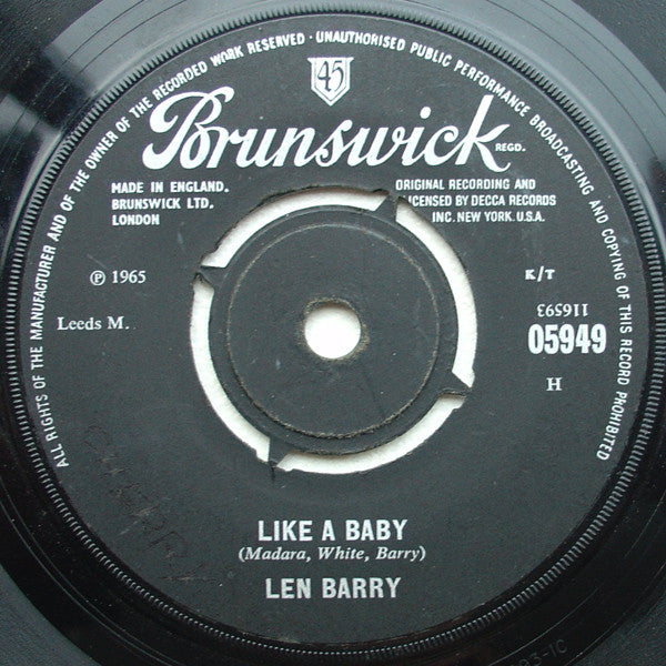 Len Barry : Like A Baby (7", Single)