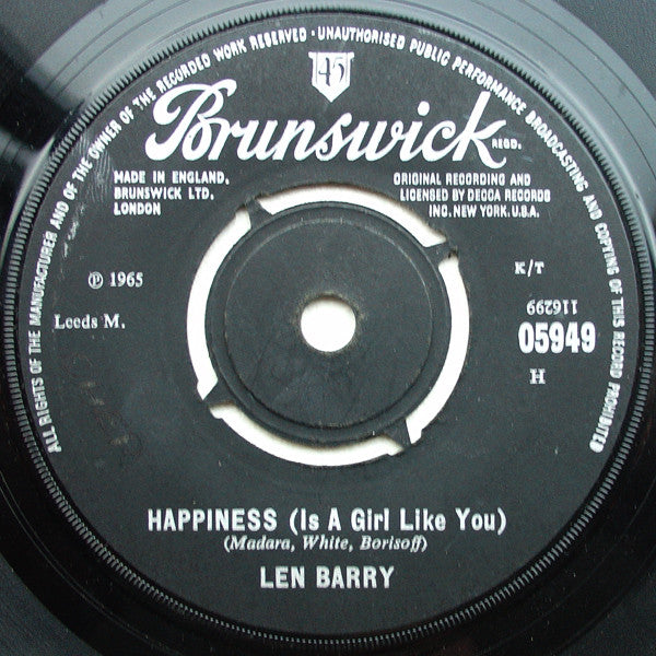 Len Barry : Like A Baby (7", Single)