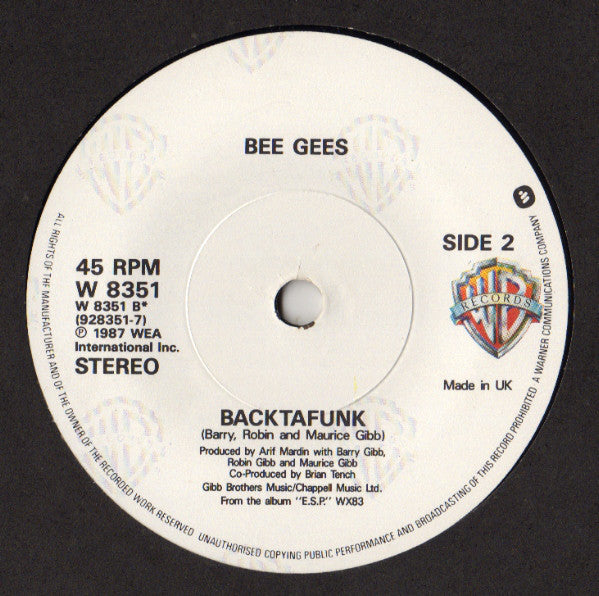 Bee Gees : You Win Again (7", Single, Pap)