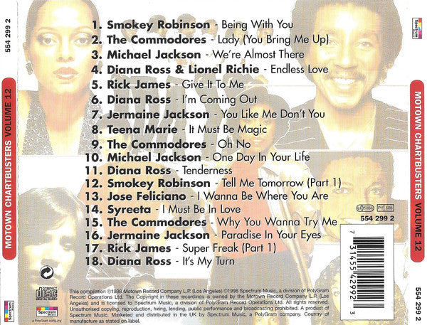 Various : Motown Chartbusters Volume 12 (CD, Comp, RE)