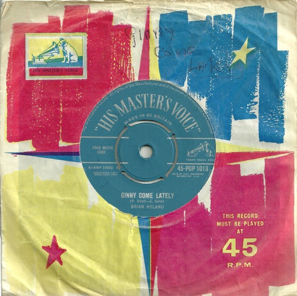 Brian Hyland : Ginny Come Lately (7", Single)