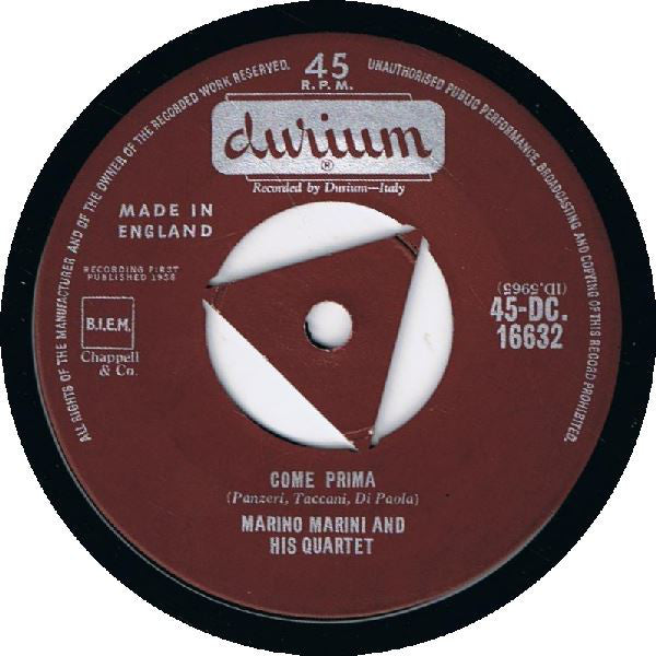 Marino Marini Ed Il Suo Quartetto : Come Prima / Volare (Nel Blu Dipinto Di Blu) (7", Single)