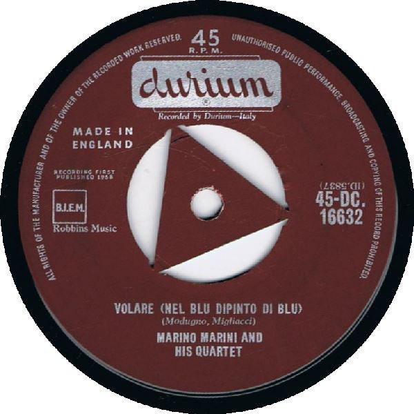 Marino Marini Ed Il Suo Quartetto : Come Prima / Volare (Nel Blu Dipinto Di Blu) (7", Single)