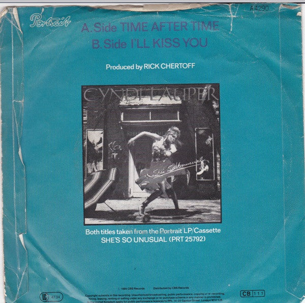 Cyndi Lauper : Time After Time (7", Single, Blu)